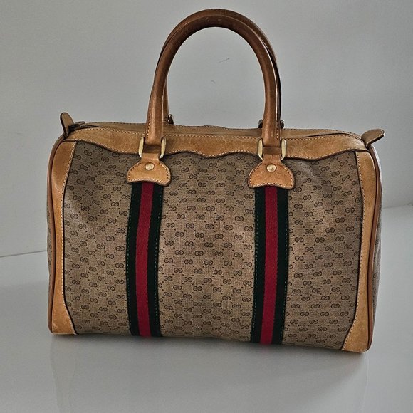 Gucci Handbags - GUCCI Old Gucci Vintage Boston Bag Handbag Barrel